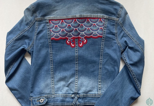 veste jean bleu japonisante